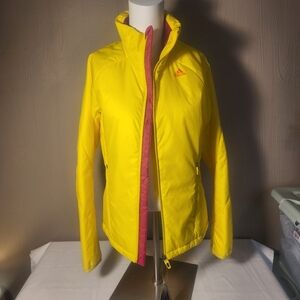 Rare Womens Vivid Yellow/Pride Pink Adidas Sample Winter Jacket Size Small